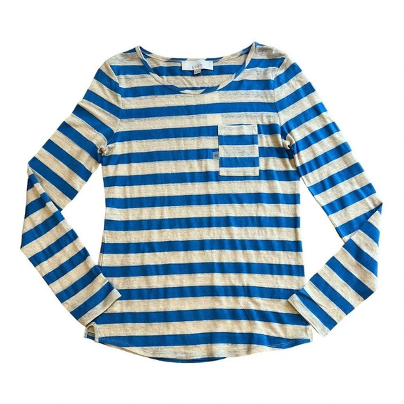 Ann Taylor Loft long sleeve pocket tee - Picture 1 of 6